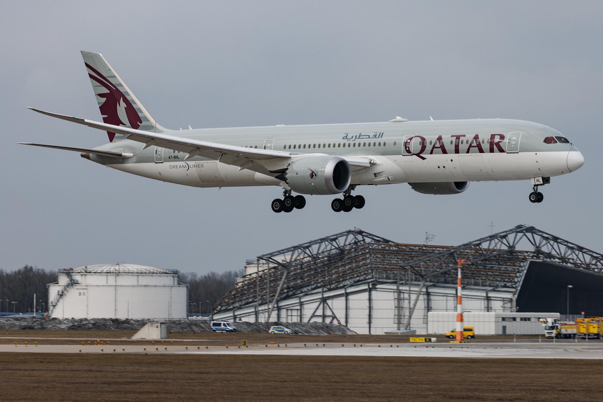 Munich Airport: Qatar Airways (QR / QTR) | Boeing 787-9 Dreamliner B789 | A7-BHL | MSN 64213