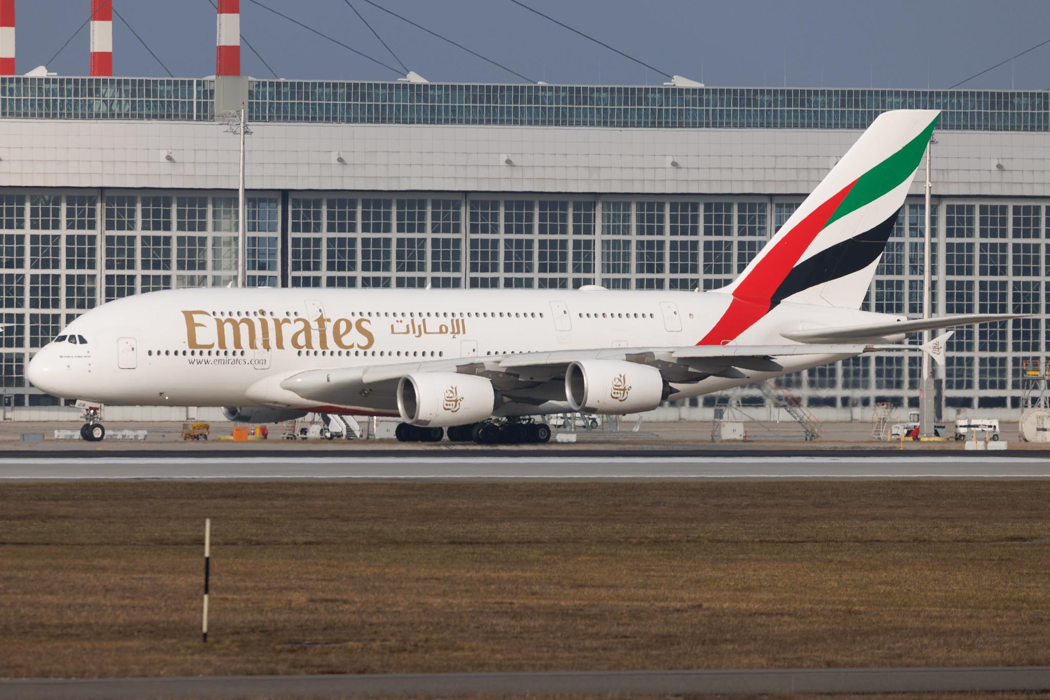 Munich Airport: Emirates (EK / UAE) | Airbus A380-861 A388 | A6-EOB | MSN 164