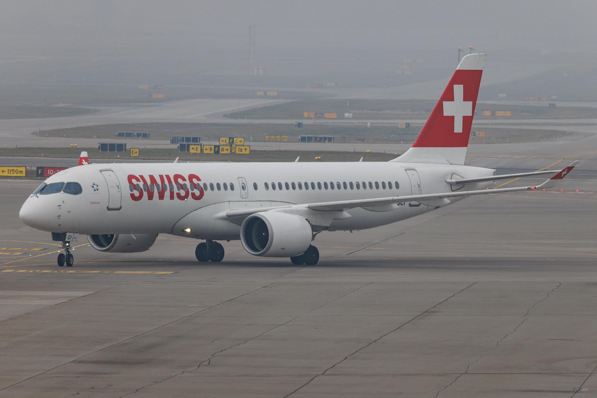 Flughafen Zürich: Swiss (LX / SWR) | Airbus A220-300 BCS3 | HB-JCI | MSN 55023