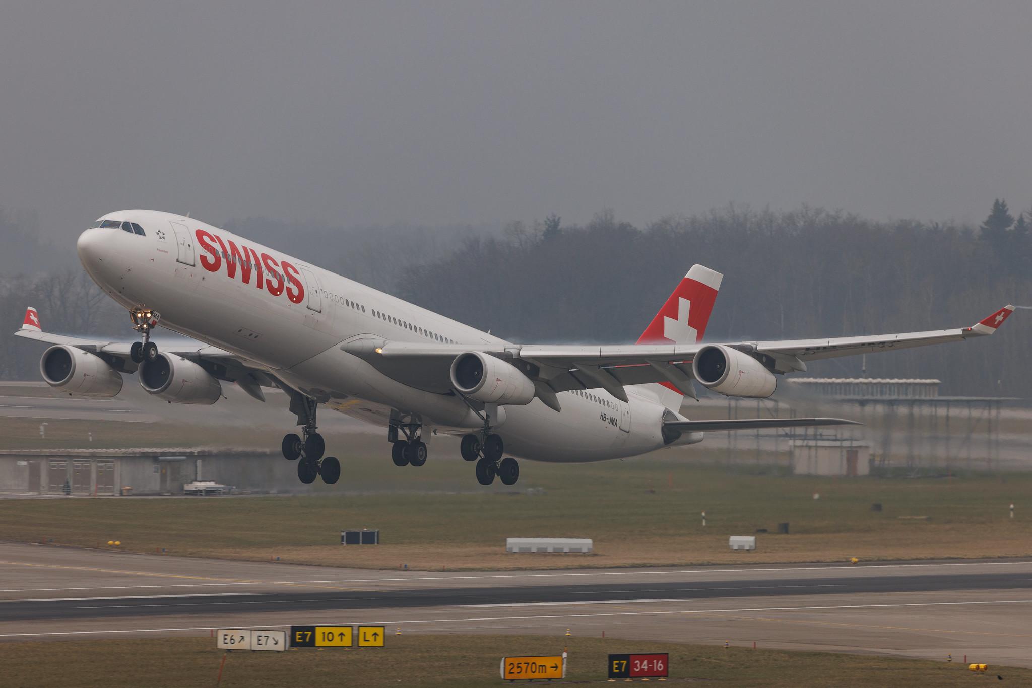 Flughafen Zürich: Swiss (LX / SWR) | Airbus A340-313 A343 | HB-JMA | MSN 0538