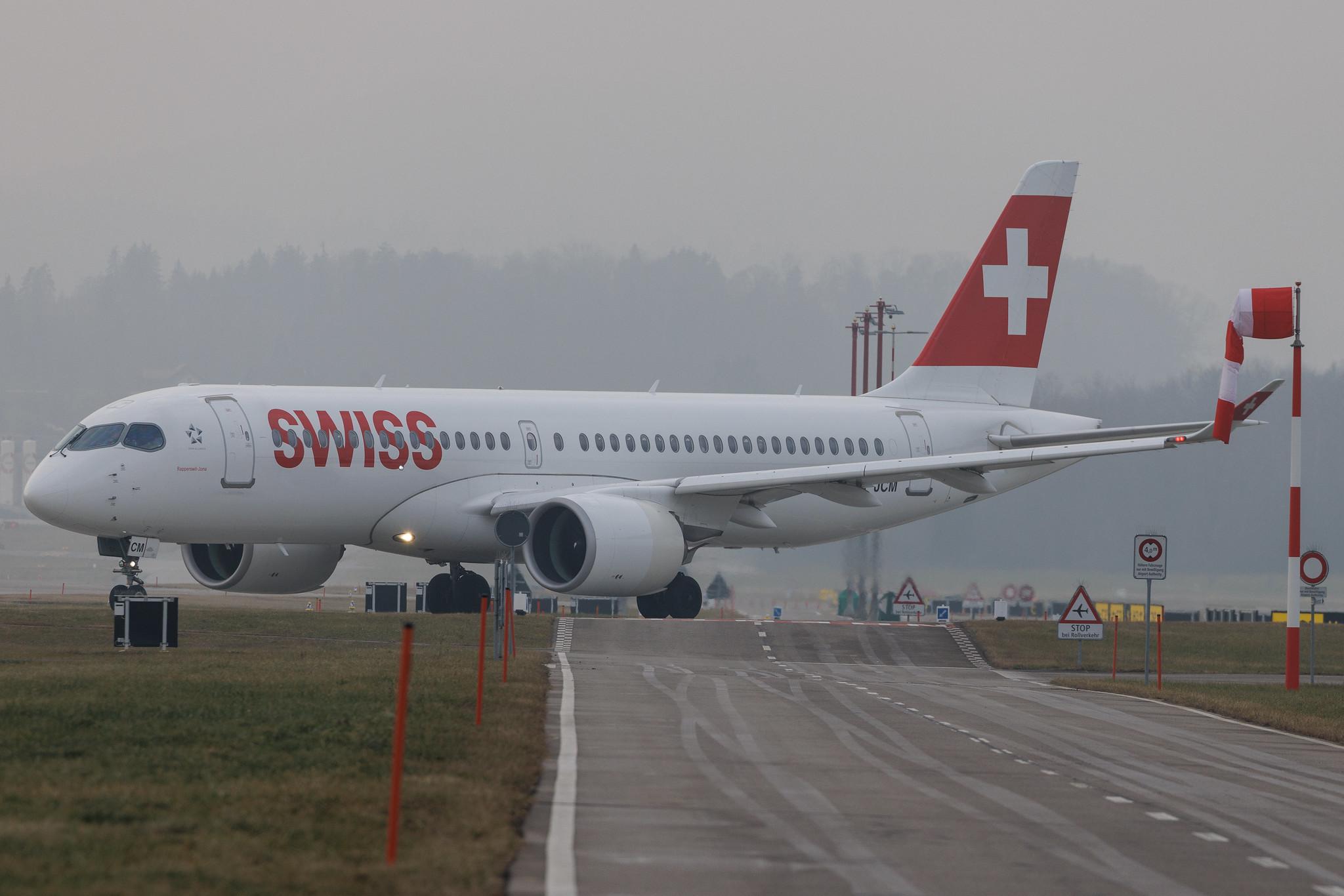 Flughafen Zürich: Swiss (LX / SWR) | Airbus A220-300 BCS3 | HB-JCM | MSN 55030