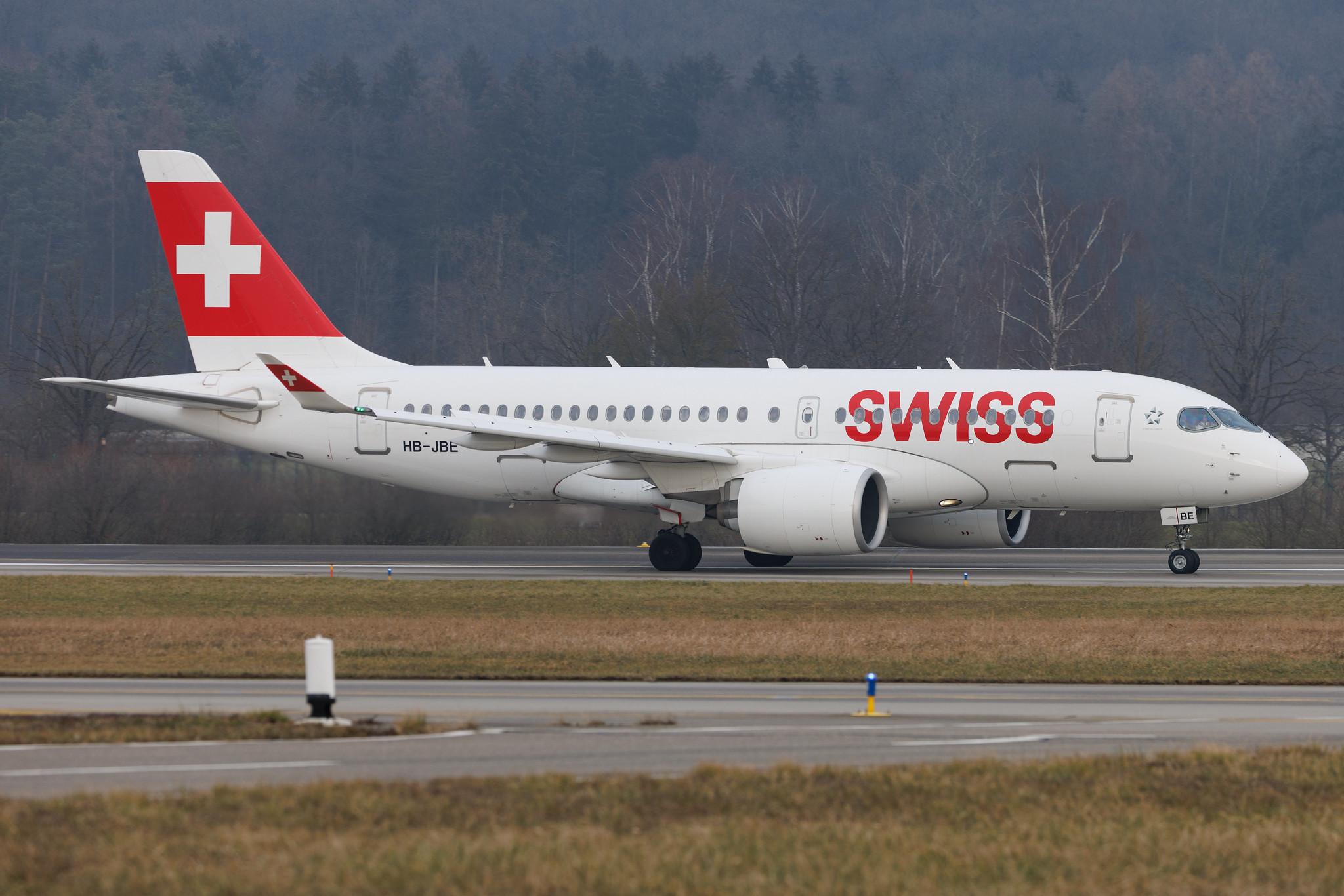 Flughafen Zürich: Swiss (LX / SWR) | Airbus A220-100 BCS1 | HB-JBE | MSN 50014