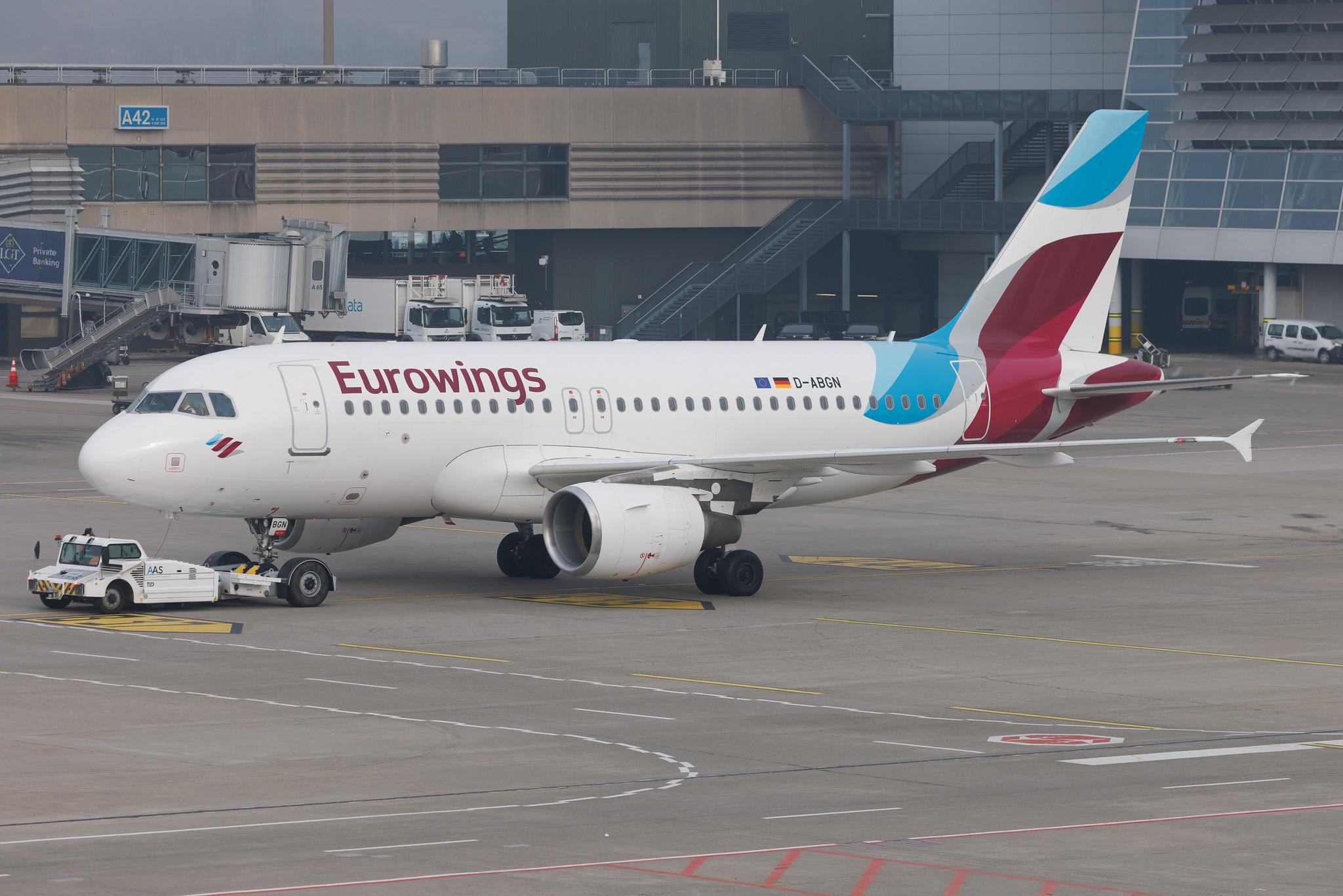 Flughafen Zürich: Eurowings (EW / EWG) | Airbus A319-112 A319 | D-ABGN | MSN 3661