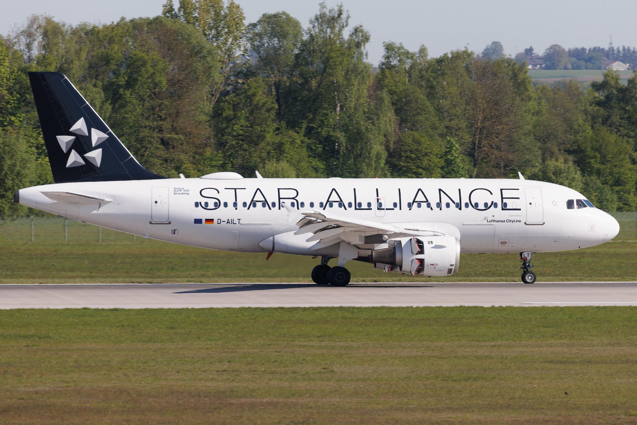 Munich Airport: Lufthansa (LH / DLH) | Livery: Star Alliance Livery | Operator: Lufthansa CityLine | Airbus A319-114 A319 | D-AILT | MSN 0738
