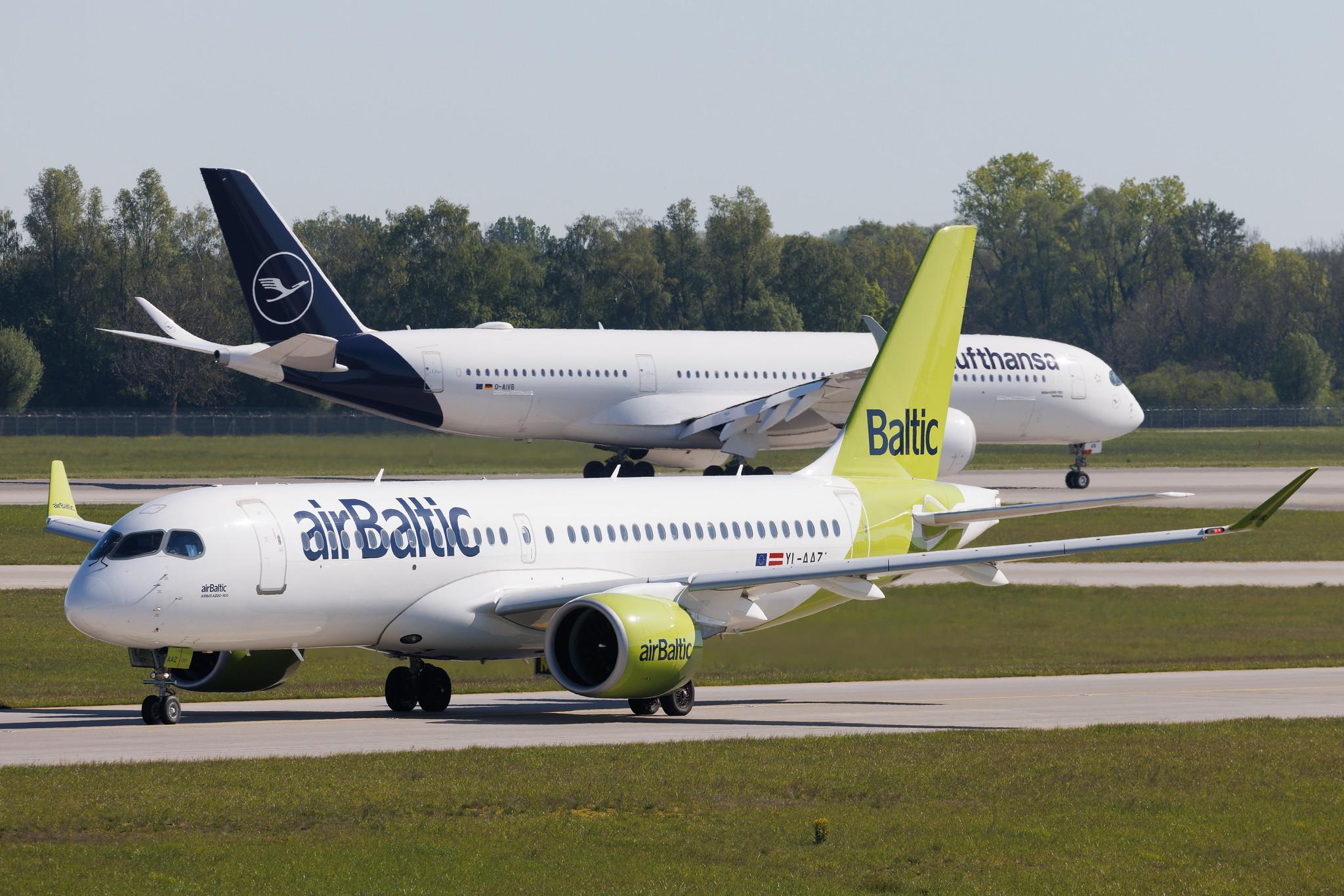 Munich Airport: Air Baltic (BT / BTI) | Airbus A220-300 BCS3 | YL-AAZ | MSN 55114