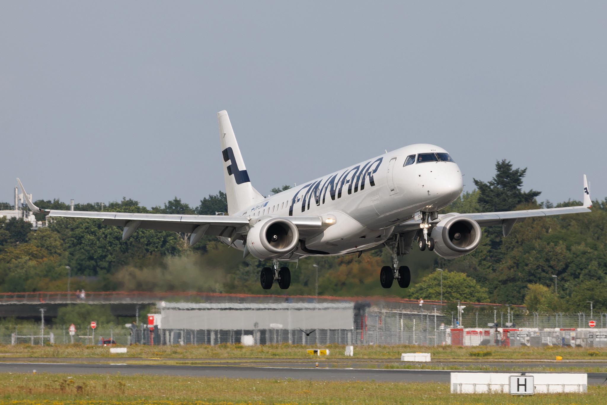Hamburg Airport: Finnair (AY / FIN) | Operator: NORRA | Embraer E190LR E190 | OH-LKH | MSN 19000086