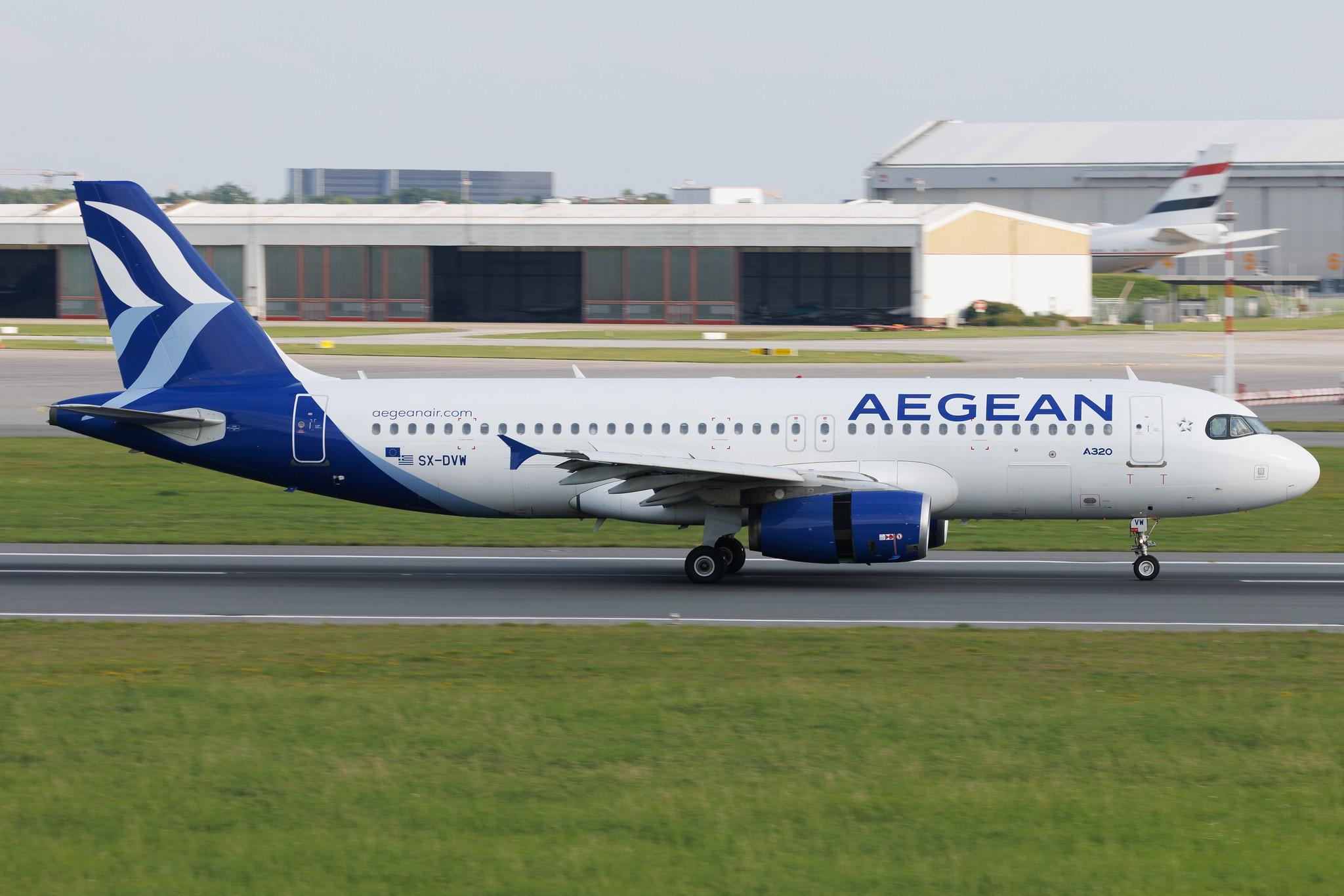 Hamburg Airport: Aegean Airlines (A3 / AEE) | Airbus A320-232 A320 | SX-DVW | MSN 3785