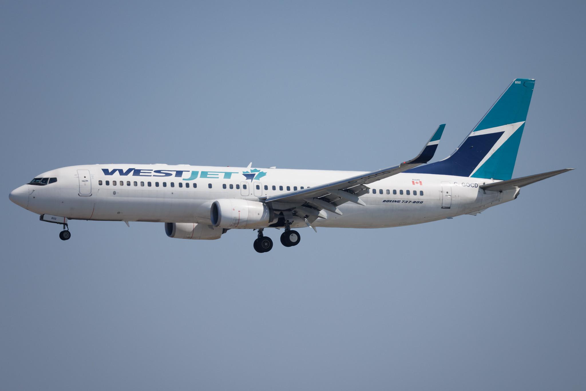 Los Angeles International Airport: WestJet (WS / WJA) | Boeing 737-8CT B738 | C-GOCD | MSN 40832