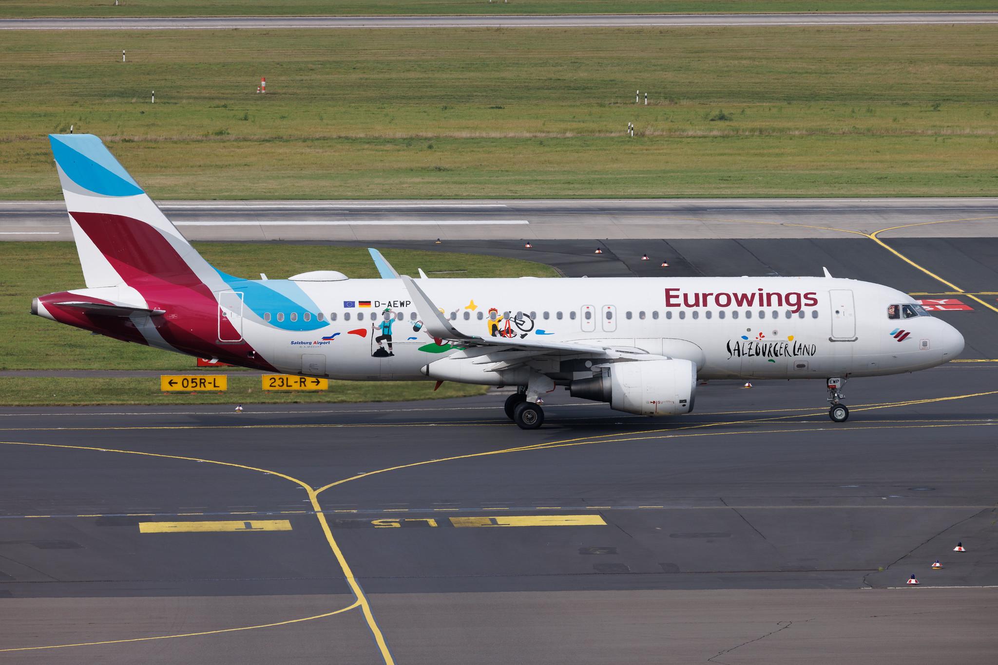 Düsseldorf Airport: Eurowings (EW / EWG) | Livery: Salzburger Land Livery | Airbus A320-214 A320 | D-AEWP | MSN 7377