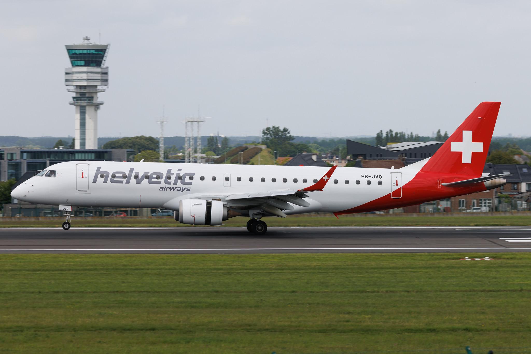Brussels Airport: Helvetic Airways (2L / OAW) | Embraer E190LR E190 | HB-JVO | MSN 19000294