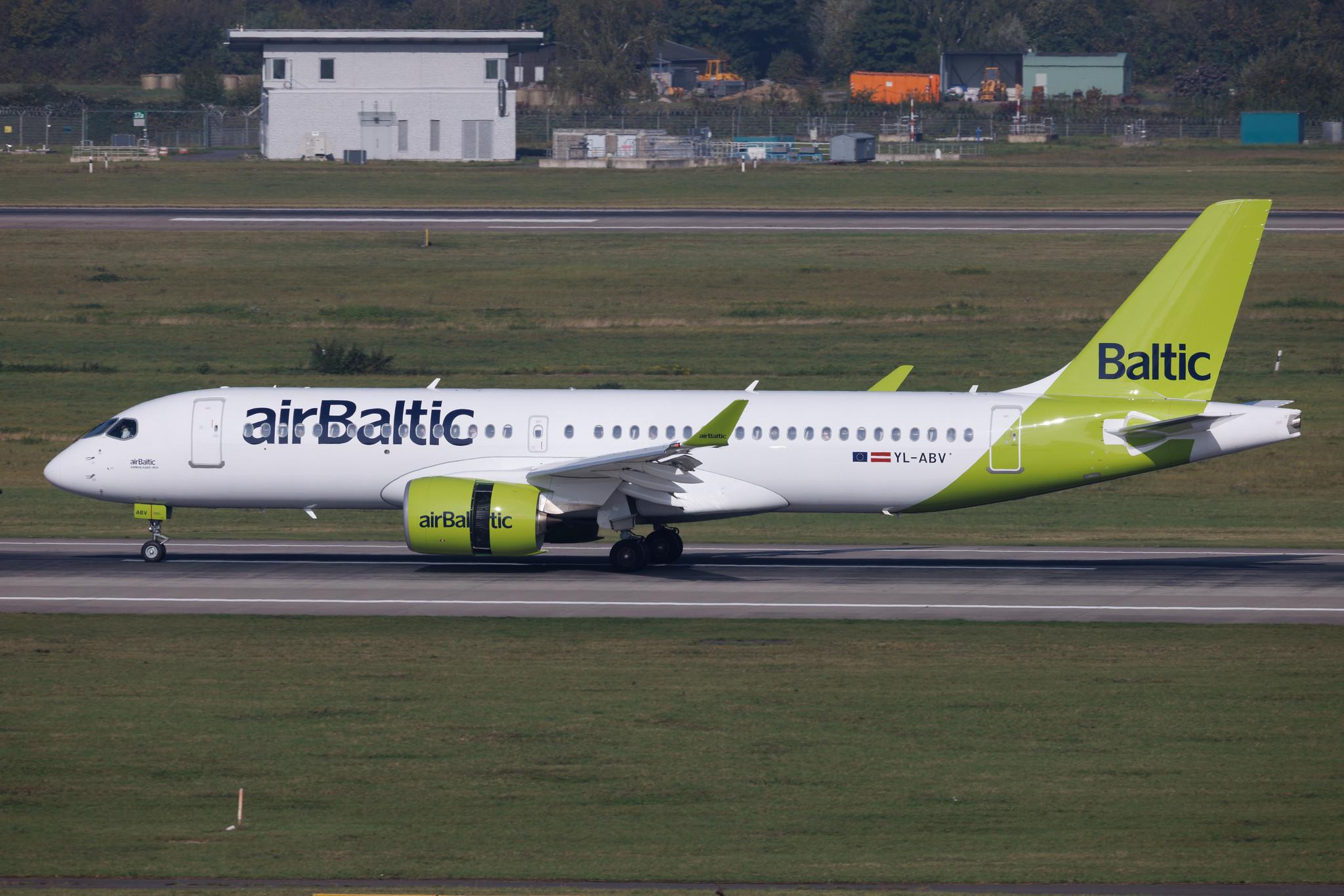 Düsseldorf Airport: Air Baltic (BT / BTI) | Airbus A220-300 BCS3 | YL-ABV | MSN 55286