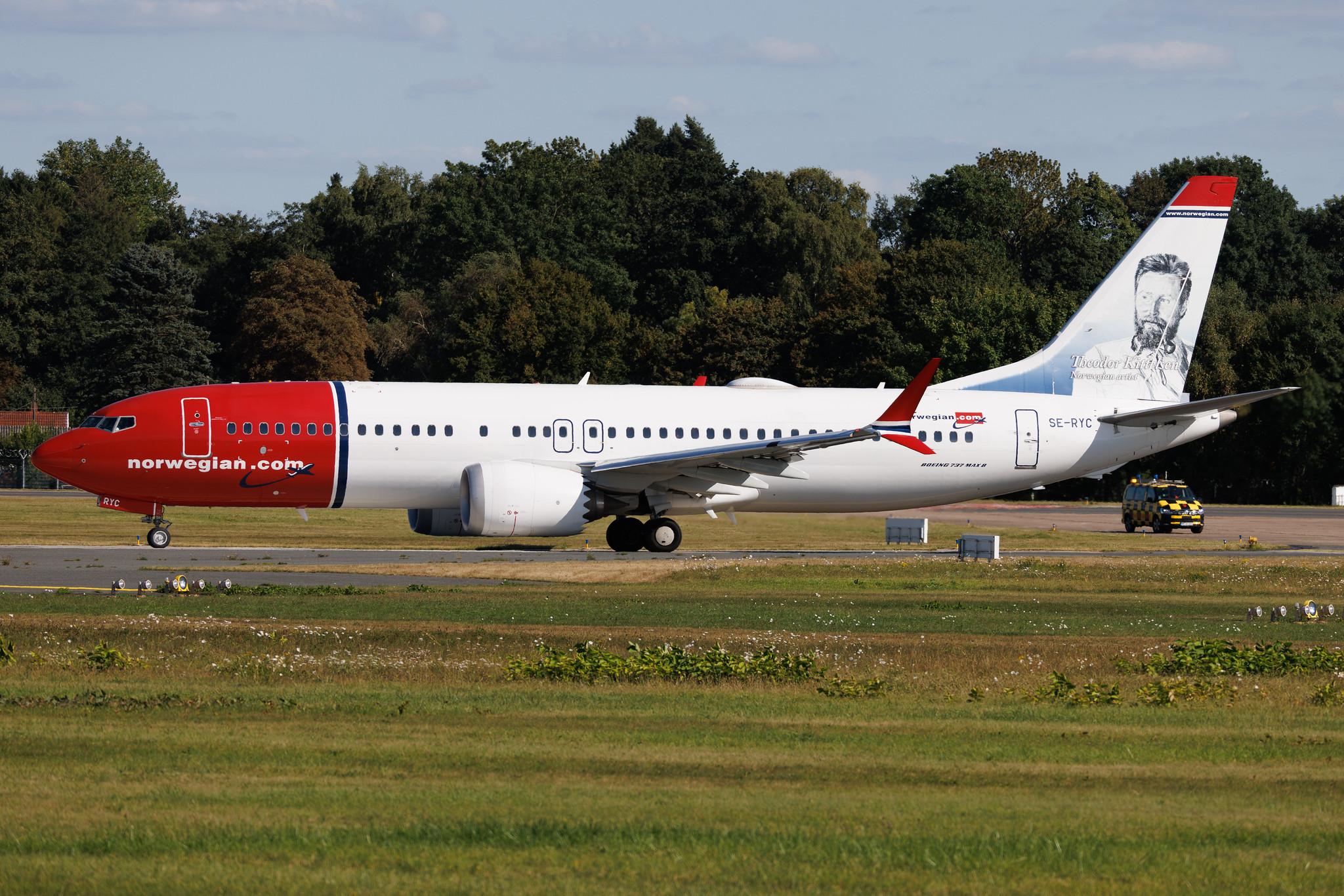 Hamburg Airport: Norwegian (DY / NOZ) | Livery: Theodor Kittelsen Livery | Operator: Norwegian Air Sweden | Boeing 737 MAX 8 B38M | SE-RYC | MSN 63971