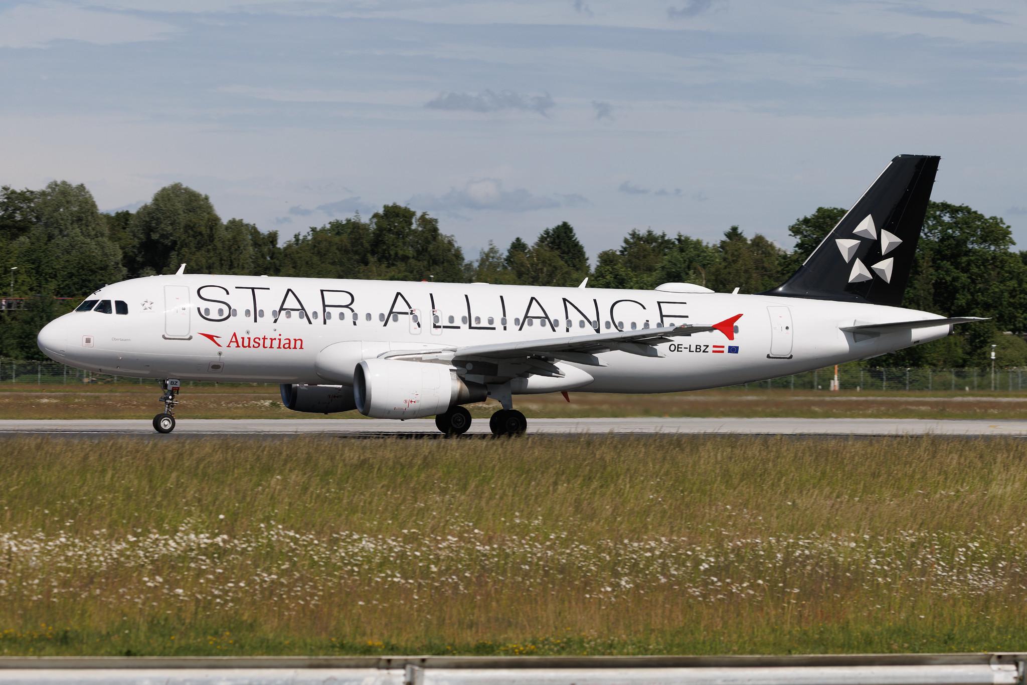 Hamburg Airport: Austrian Airlines (OS / AUA) | Livery: Star Alliance Livery | Airbus A320-214 A320 | OE-LBZ | MSN 5181