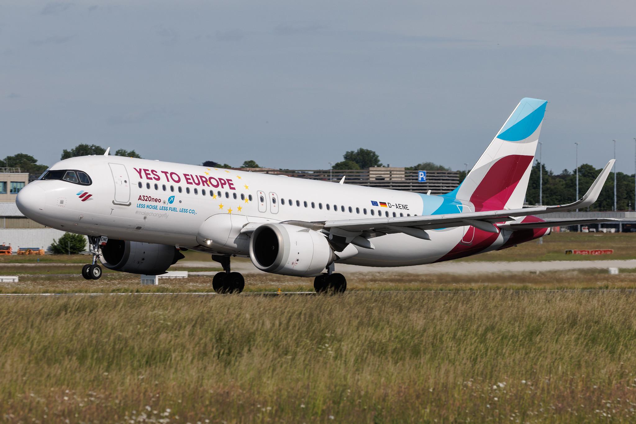Hamburg Airport: Eurowings (EW / EWG) | Livery: Yes To Europe Livery | Airbus A320-251N A20N | D-AENE | MSN 10932
