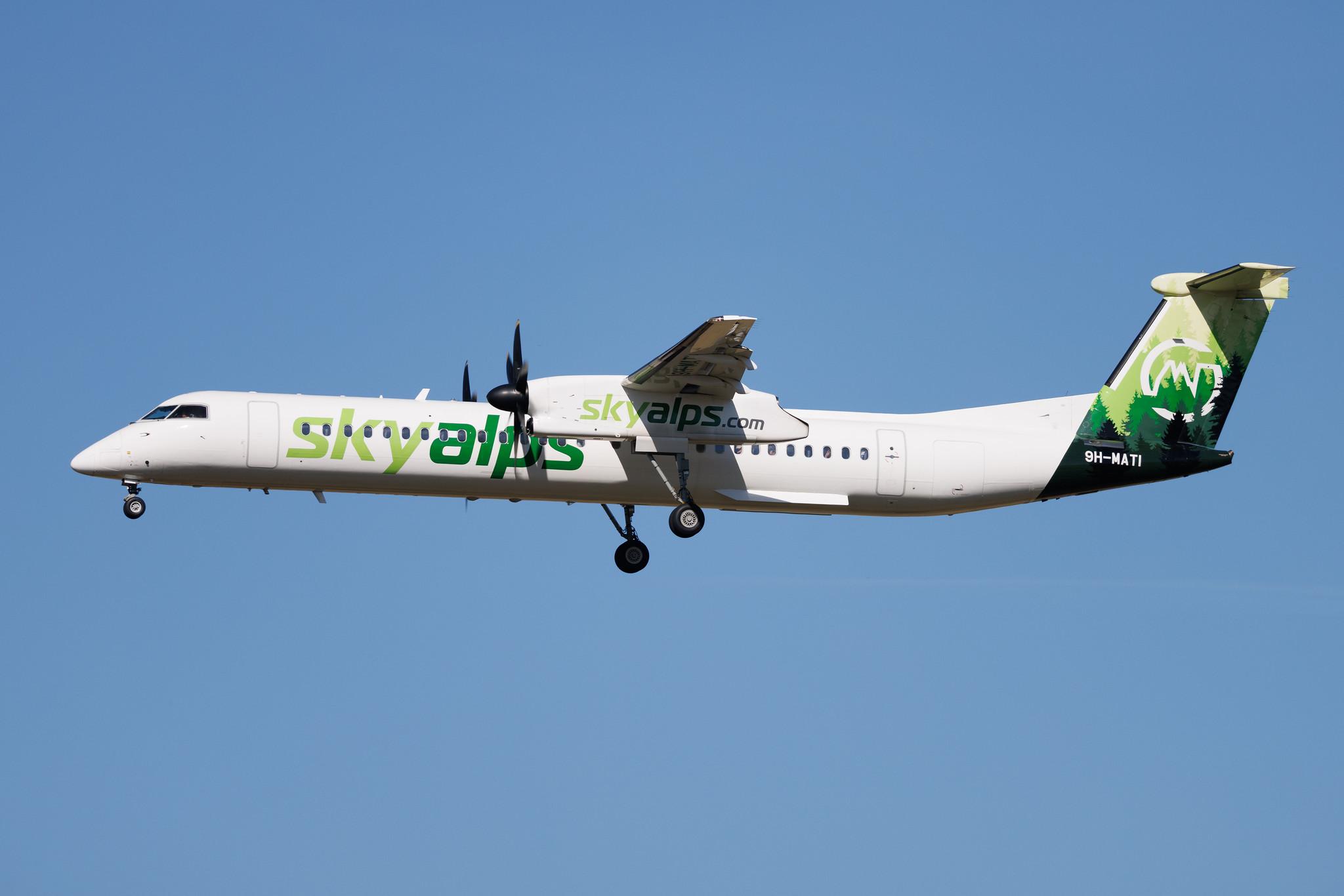 Rome Leonardo da Vinci Fiumicino Airport: SkyAlps (BQ / SWU) | De Havilland Canada Dash 8-400 DH8D | 9H-MATI | MSN 4157